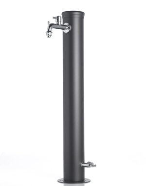 Fontana da esterno a due rubinetti Belfer in acciaio zincato verde