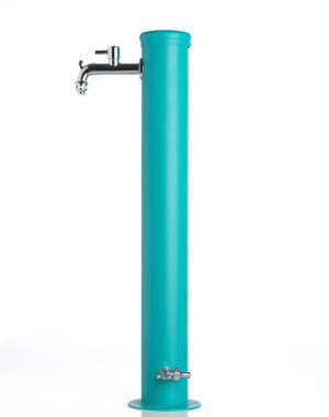 Fontana da esterno a due rubinetti Belfer in acciaio zincato verde