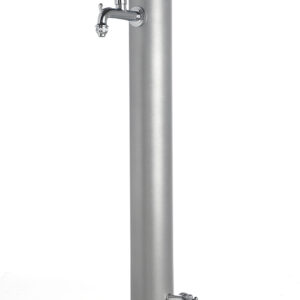 Fontana da esterno a due rubinetti Belfer in acciaio zincato verde