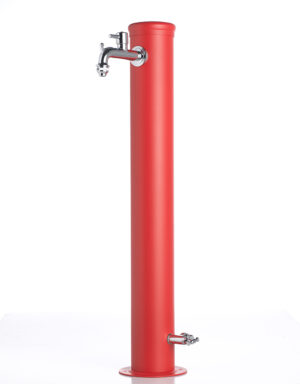 Fontana da esterno a due rubinetti Belfer in acciaio zincato verde