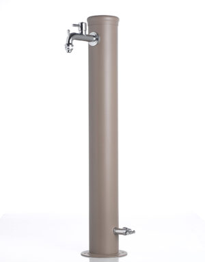 Fontana da esterno a due rubinetti Belfer in acciaio zincato verde