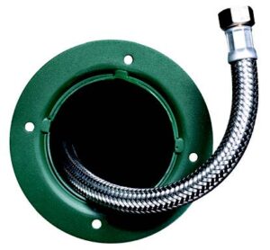 Fontana da esterno a due rubinetti Belfer in acciaio zincato verde