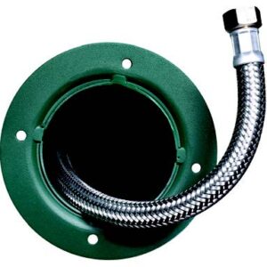 Fontana da esterno a due rubinetti Belfer in acciaio zincato verde