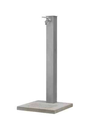 Fontana da esterno con base in cemento e struttura in acciaio zincato Belfer ruggine