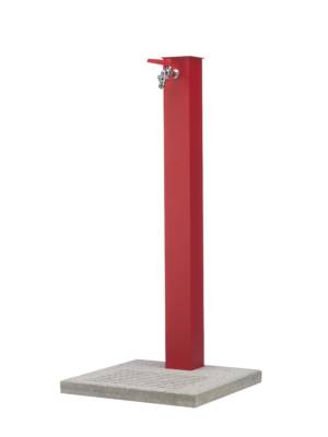 Fontana da esterno con base in cemento e struttura in acciaio zincato Belfer ruggine