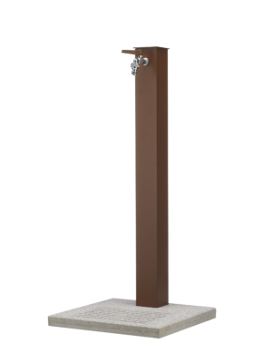 Fontana da esterno con base in cemento e struttura in acciaio zincato Belfer ruggine