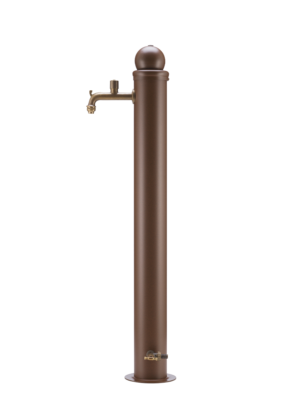 Fontana da esterno a due rubinetti con maniglia Belfer in acciaio zincato