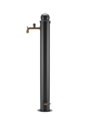 Fontana da esterno a due rubinetti con maniglia Belfer in acciaio zincato