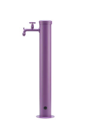 Fontana da esterno con rubinetto tono su tono Belfer in acciaio