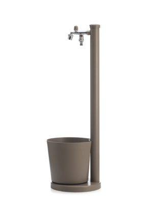 Fontana da esterno con vaschetta a due rubinetti Belfer