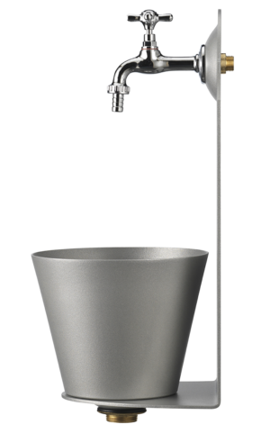 Fontanella a parete Belfer in acciaio zincato