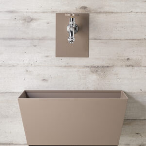 Fontana a parete con vaschetta Belfer in acciaio zincato