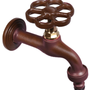 Rubinetto colorato in ottone con manopola a fiore Belfer Ø24mm