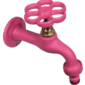 Rubinetto colorato in ottone con manopola a fiore Belfer Ø24mm