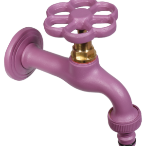 Rubinetto colorato in ottone con manopola a fiore Belfer Ø24mm