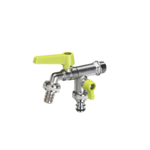 Rubinetto doppio con leve colorato in ottone Belfer diametro Ø27mm