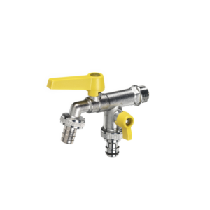 Rubinetto doppio con leve colorato in ottone Belfer diametro Ø27mm