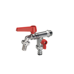 Rubinetto doppio con leve colorato in ottone Belfer diametro Ø27mm