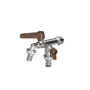 Rubinetto doppio con leve colorato in ottone Belfer diametro Ø27mm