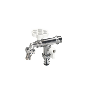 Rubinetto doppio con manopola a fiore Belfer Ø 30 mm