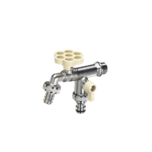 Rubinetto doppio con manopola a fiore Belfer Ø 30 mm