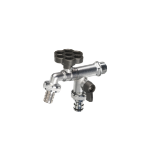 Rubinetto doppio con manopola a fiore Belfer Ø 30 mm