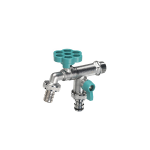 Rubinetto doppio con manopola a fiore Belfer Ø 30 mm