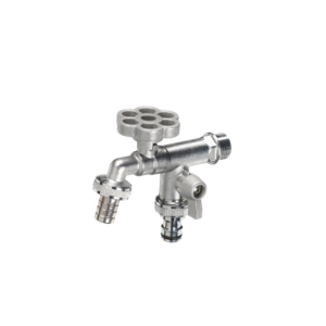 Rubinetto doppio con manopola a fiore Belfer Ø 30 mm