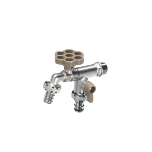 Rubinetto doppio con manopola a fiore Belfer Ø 30 mm