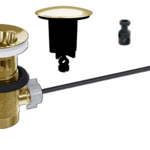 Scarico per lavabo e bidet del bagno, modello pop up in acciaio inox 304 – spazzolato con tappo REVO grande