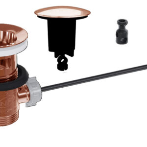 Scarico per lavabo e bidet del bagno, modello pop up in acciaio inox 304 – spazzolato con tappo REVO grande