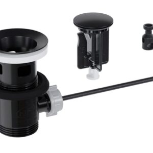 Scarico per lavabo e bidet del bagno, modello pop up in acciaio inox 304 – cromato con tappo REVO