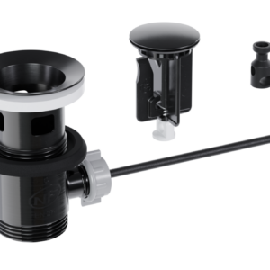 Scarico per lavabo e bidet del bagno, modello pop up in acciaio inox 304 – cromato con tappo REVO