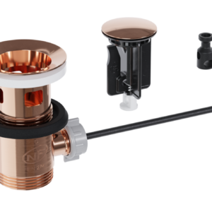 Scarico per lavabo e bidet del bagno, modello pop up in acciaio inox 304 – cromato con tappo REVO